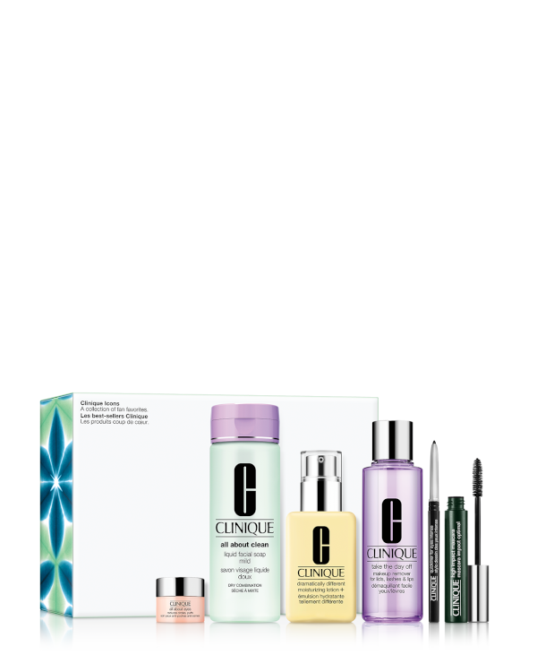 Clinique Icons 6-Piece Beauty Gift Set, Exclusive collection of Clinique essentials in a 6-piece gift set. Worth over £130.
