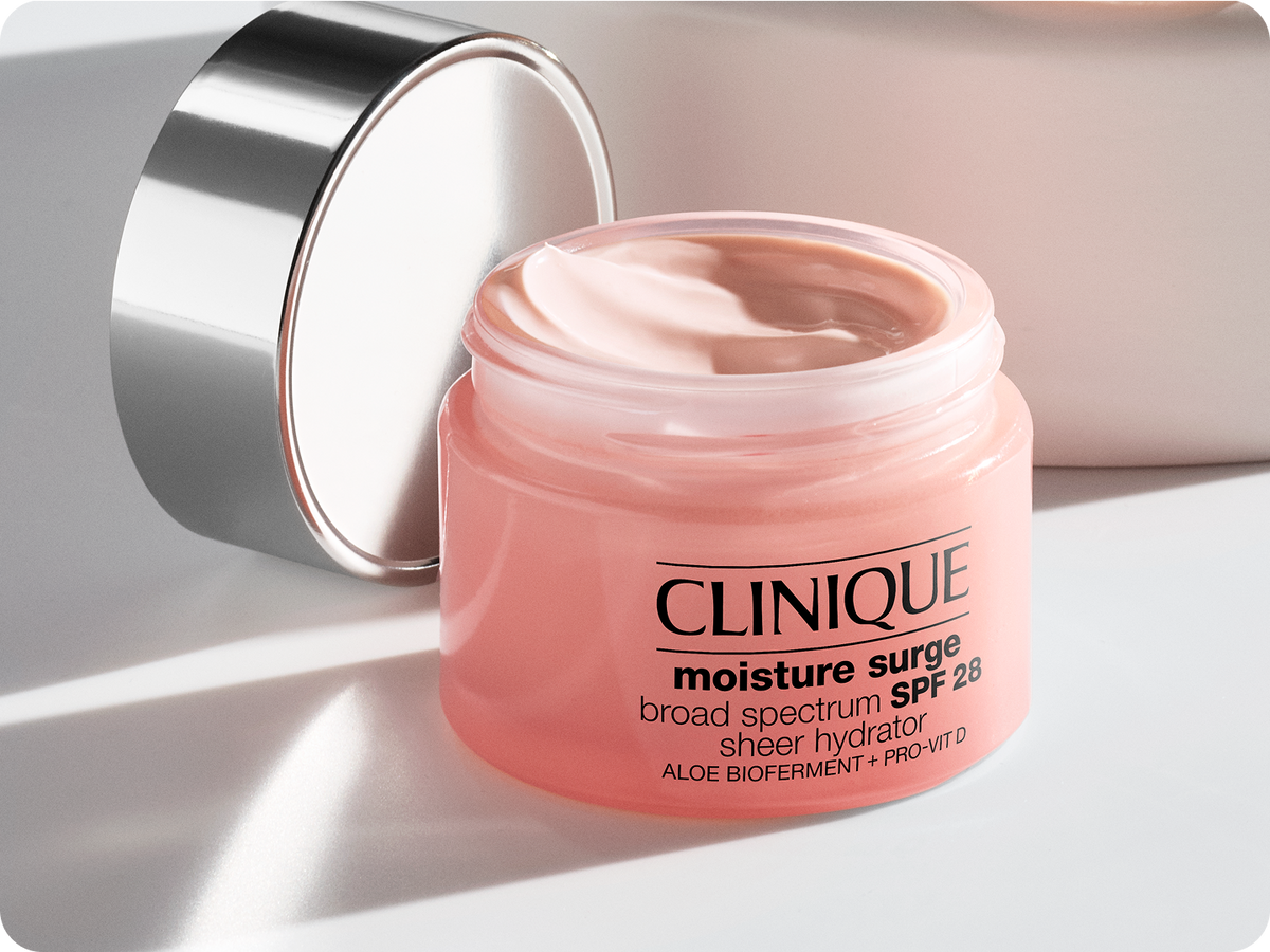 A glowing morning routine starring Moisture Surge™ SPF 25.