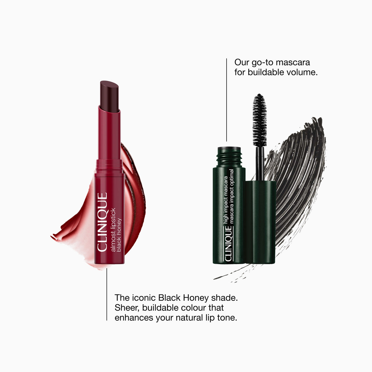 High Impact Mascara & Black Honey Lip Makeup Gift Set