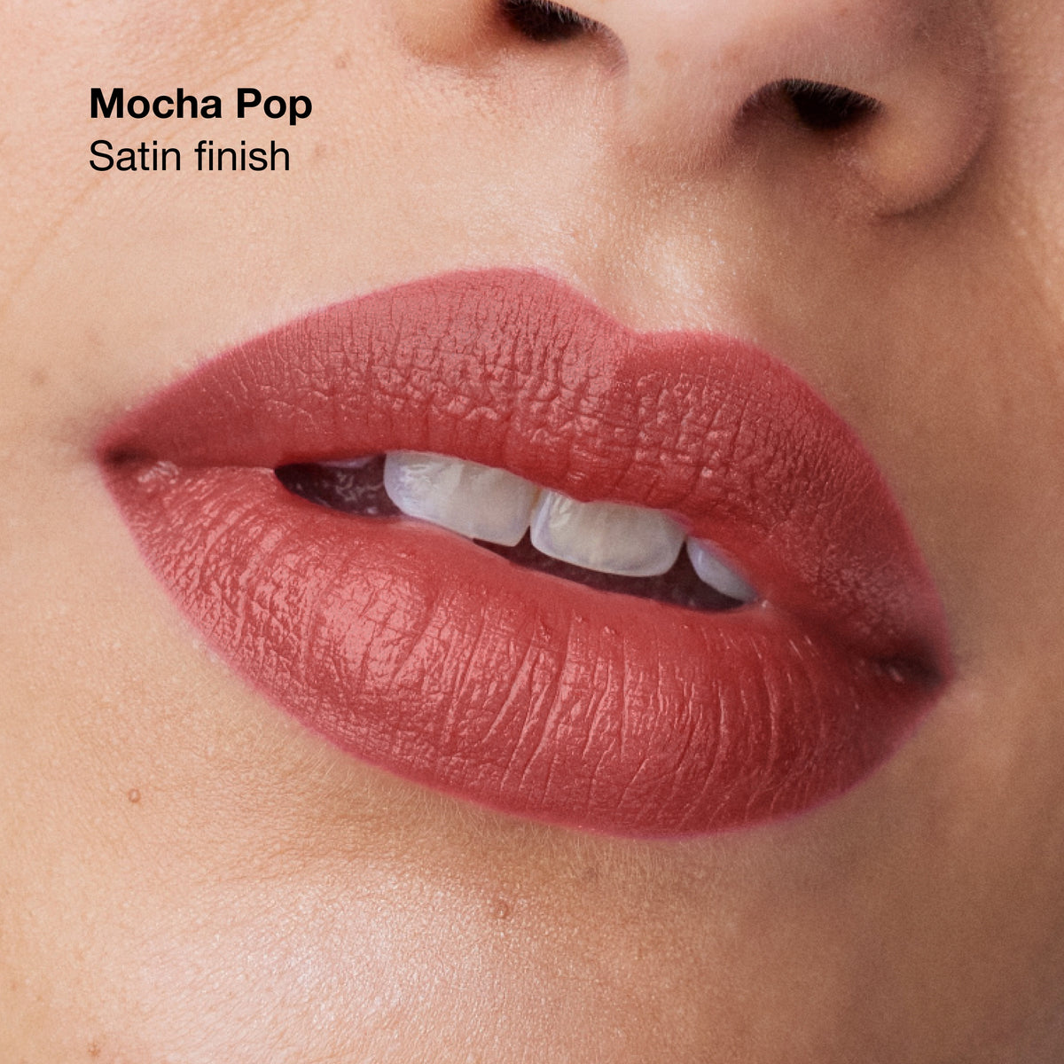Clinique Pop™ Longwear Lipstick, 3.9 g, Mocha Pop, Model, medium