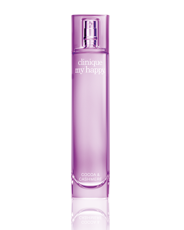 Clinique My Happy™ Cocoa &amp; Cashmere, A fragrance mist with an ambery scent.