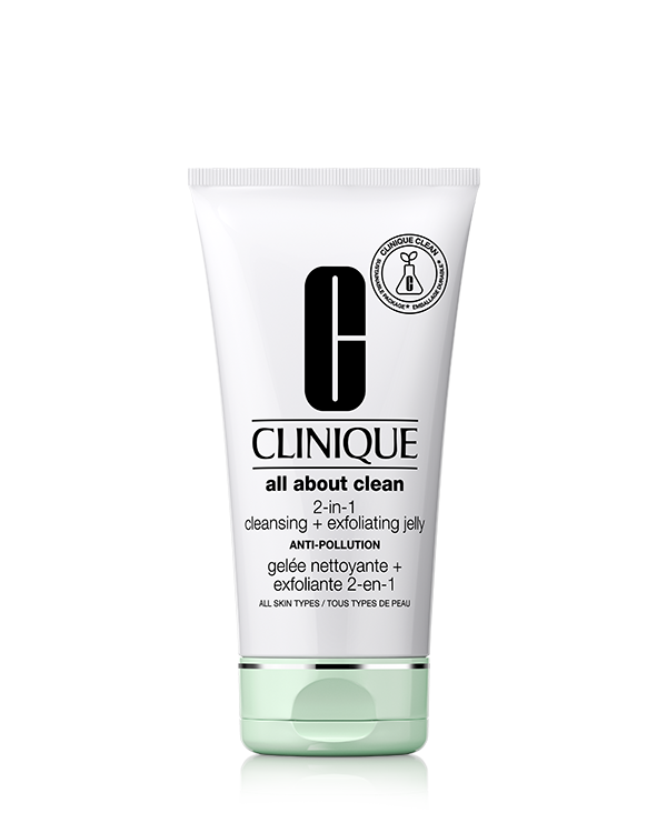 All About Clean 2-in-1 Cleansing + Exfoliating Jelly, Gentle, deep-cleaning face cleanser and exfoliator in one.