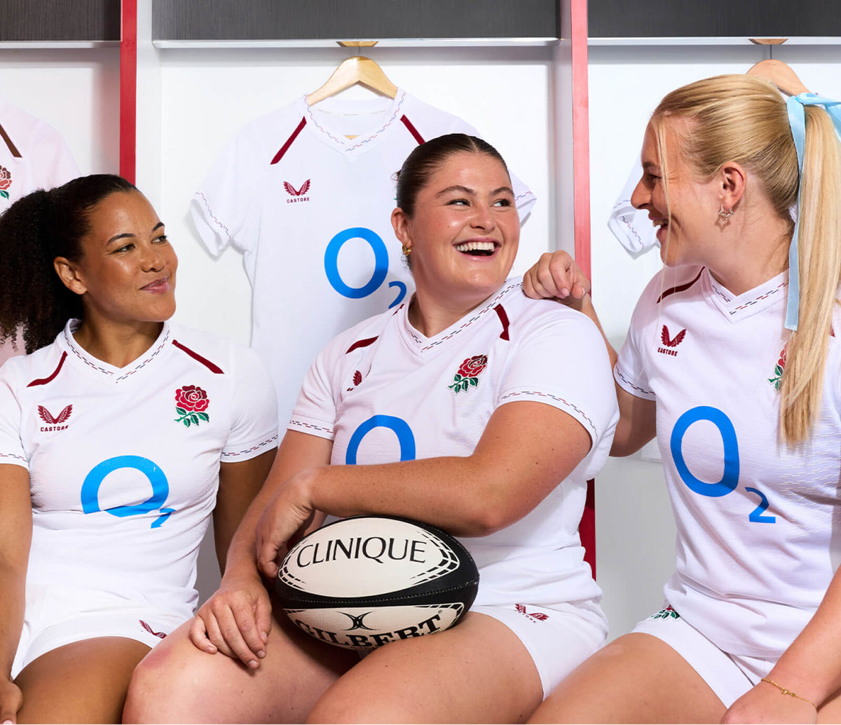 red roses team in the changing room