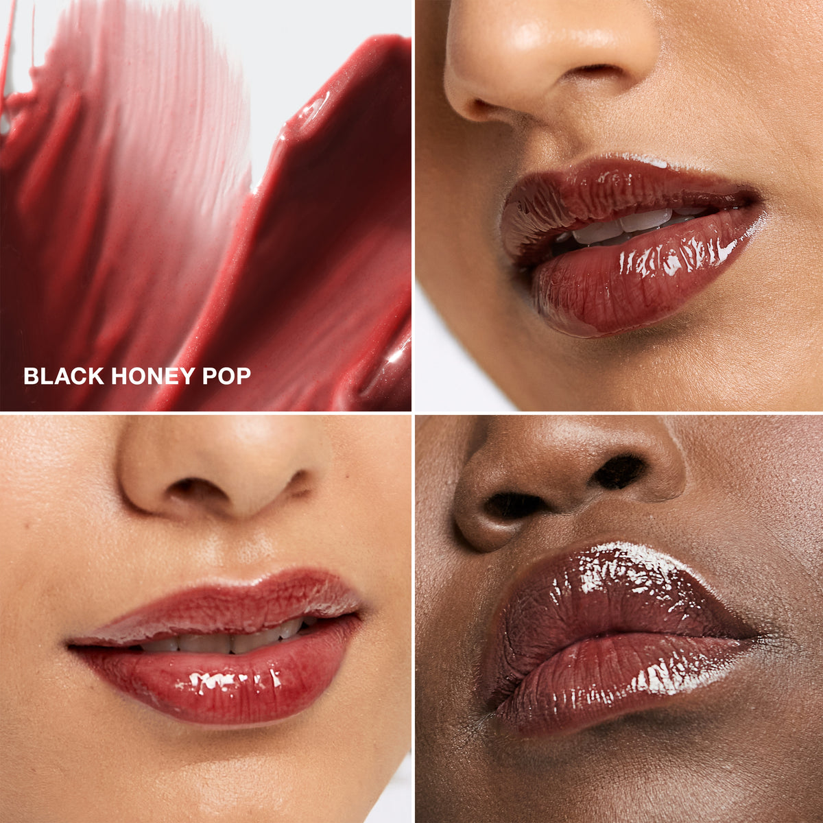 Clinique Pop Plush™ Creamy Lip Gloss, 3.4 ml, Black Honey Pop, Model, multiple