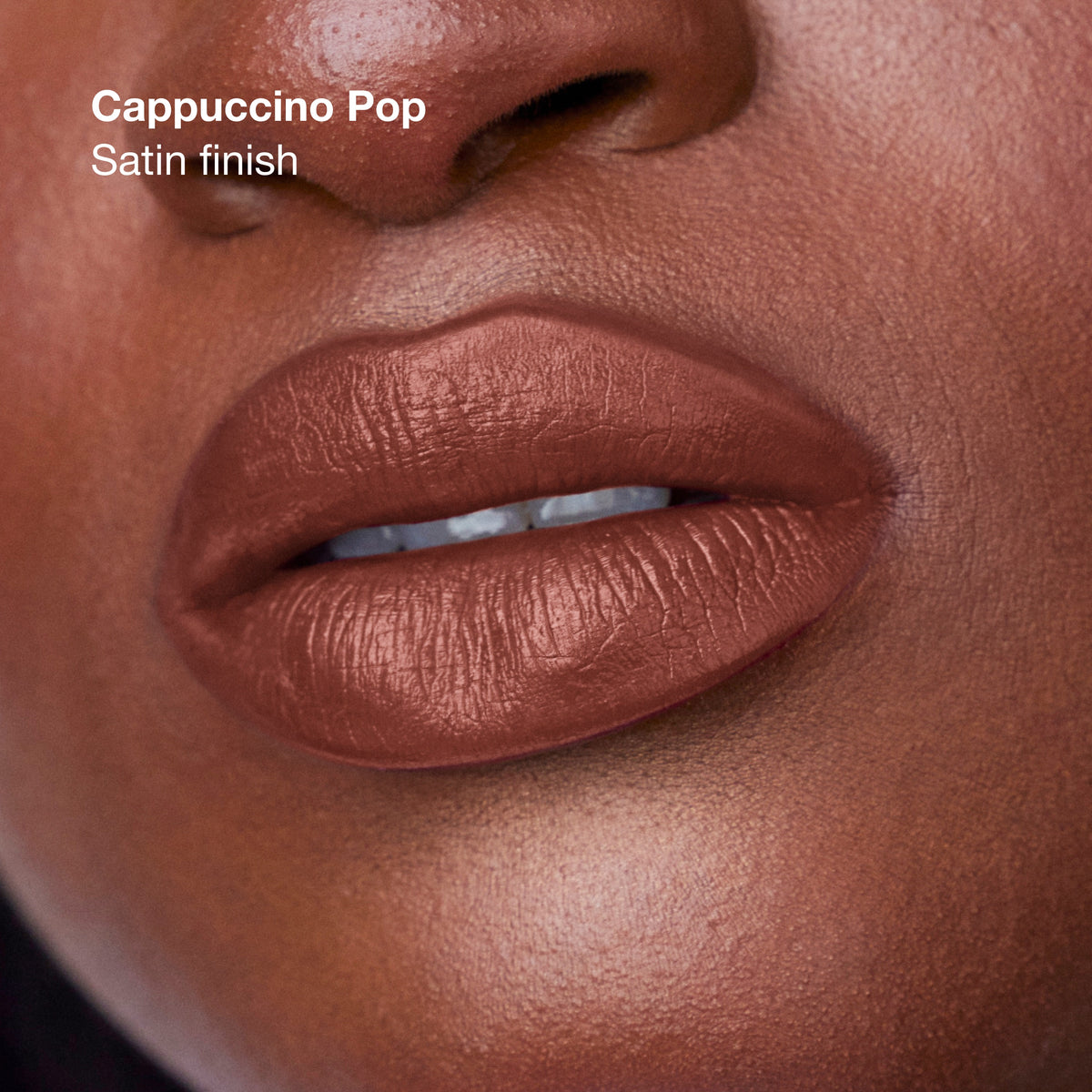 Clinique Pop™ Longwear Lipstick, 3.9 g, Cappuccino Pop, Model, deep