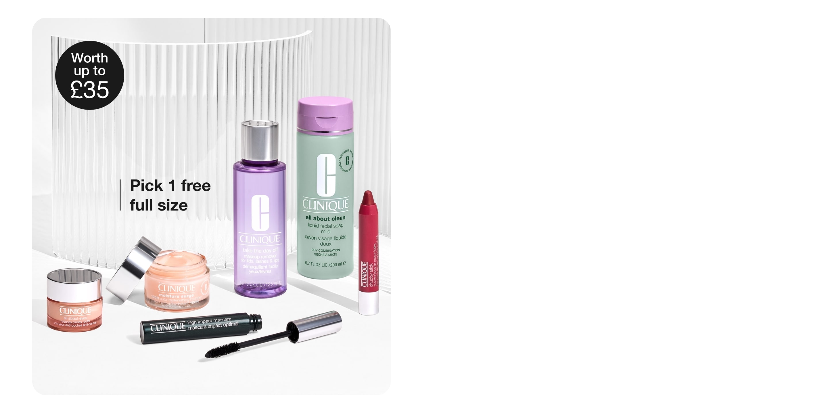 4 skincare minis on grey background