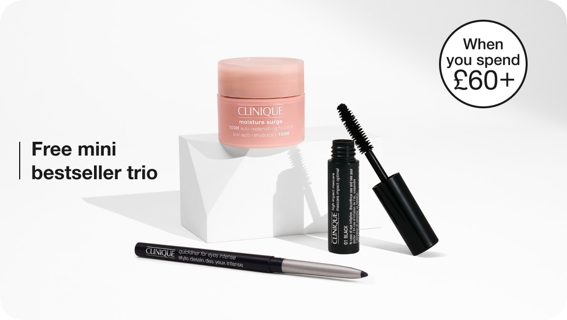 Clinique Icons 6-Piece Beauty Set in a brightly let setting with soft shadows