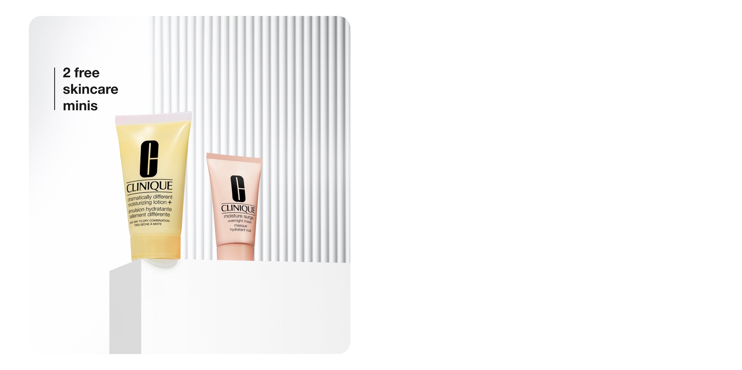 4 skincare minis on grey background