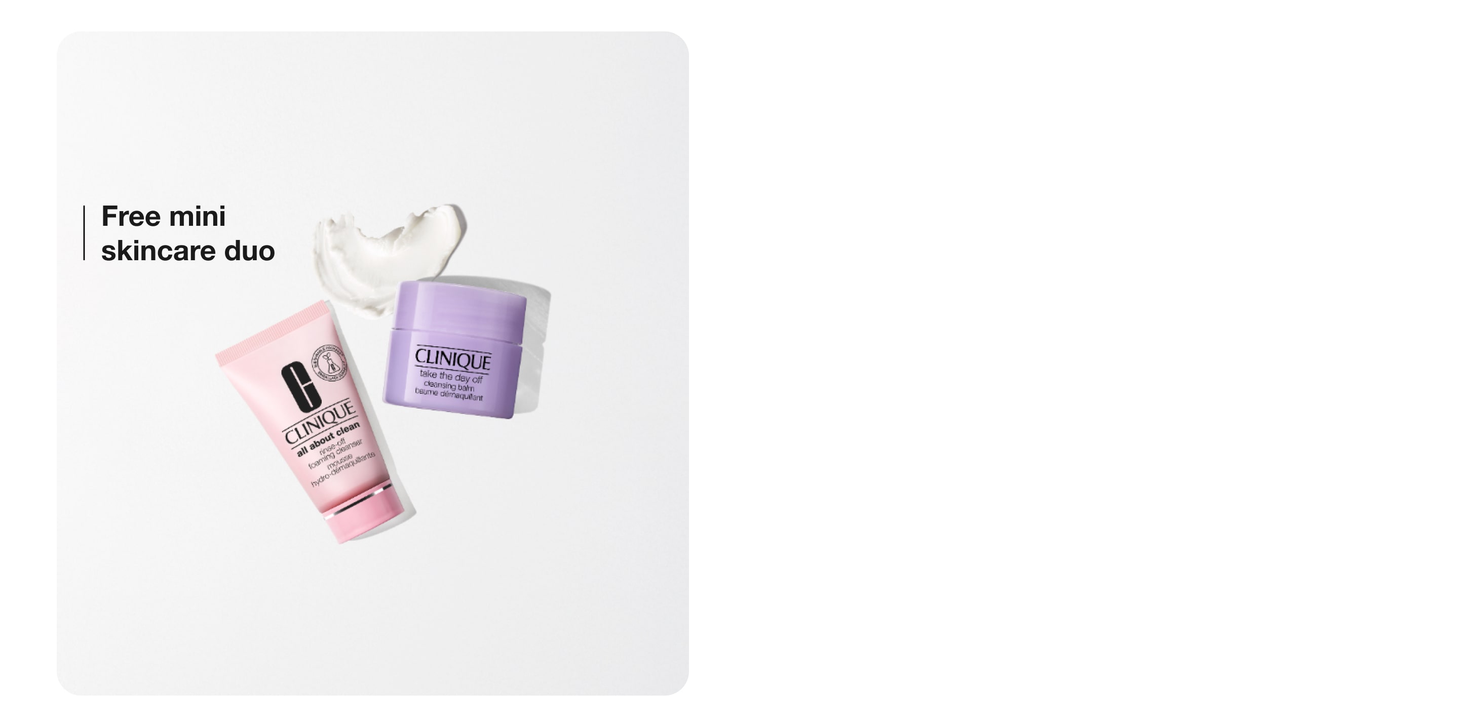4 skincare minis on grey background