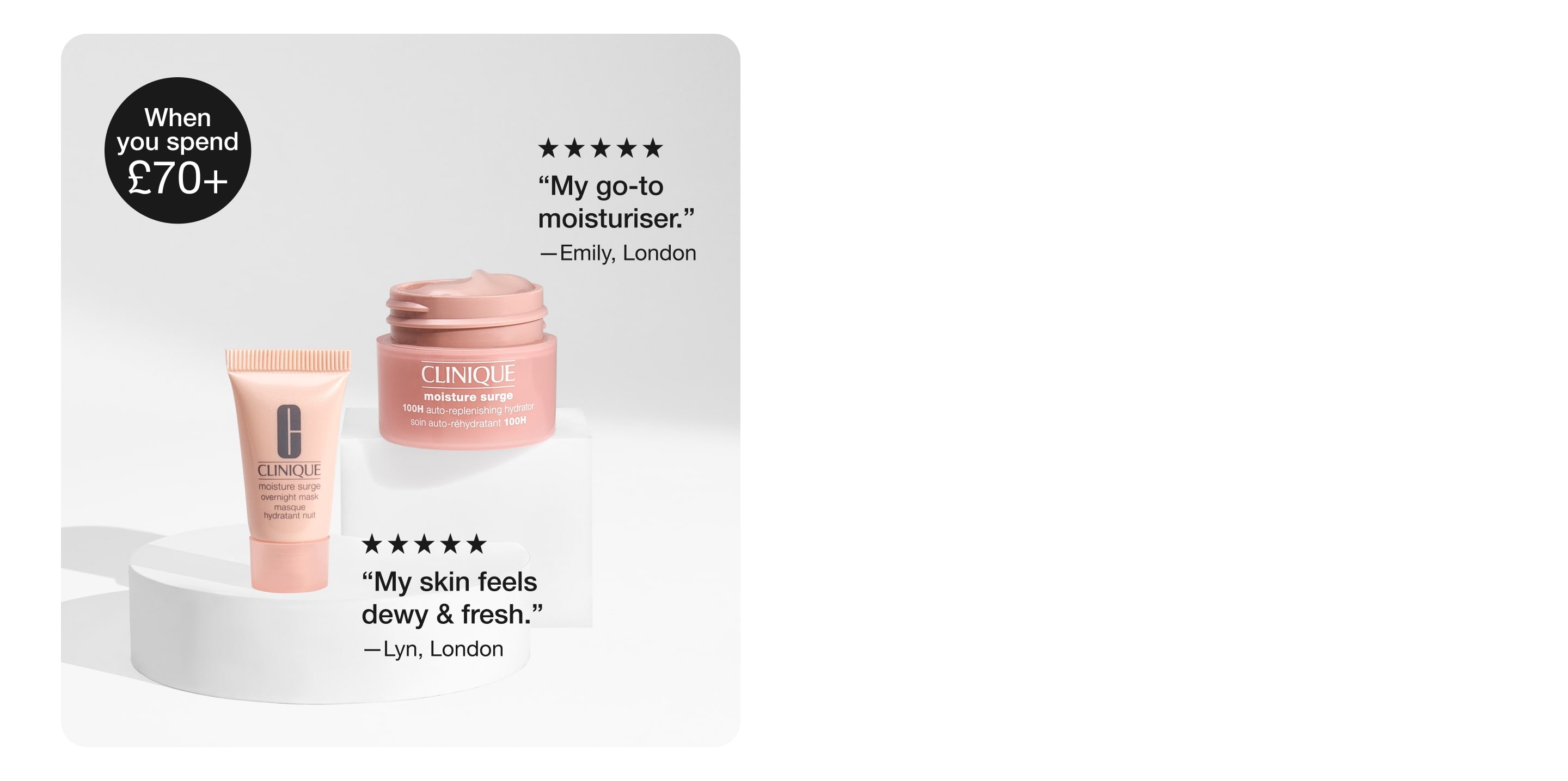 4 skincare minis on grey background