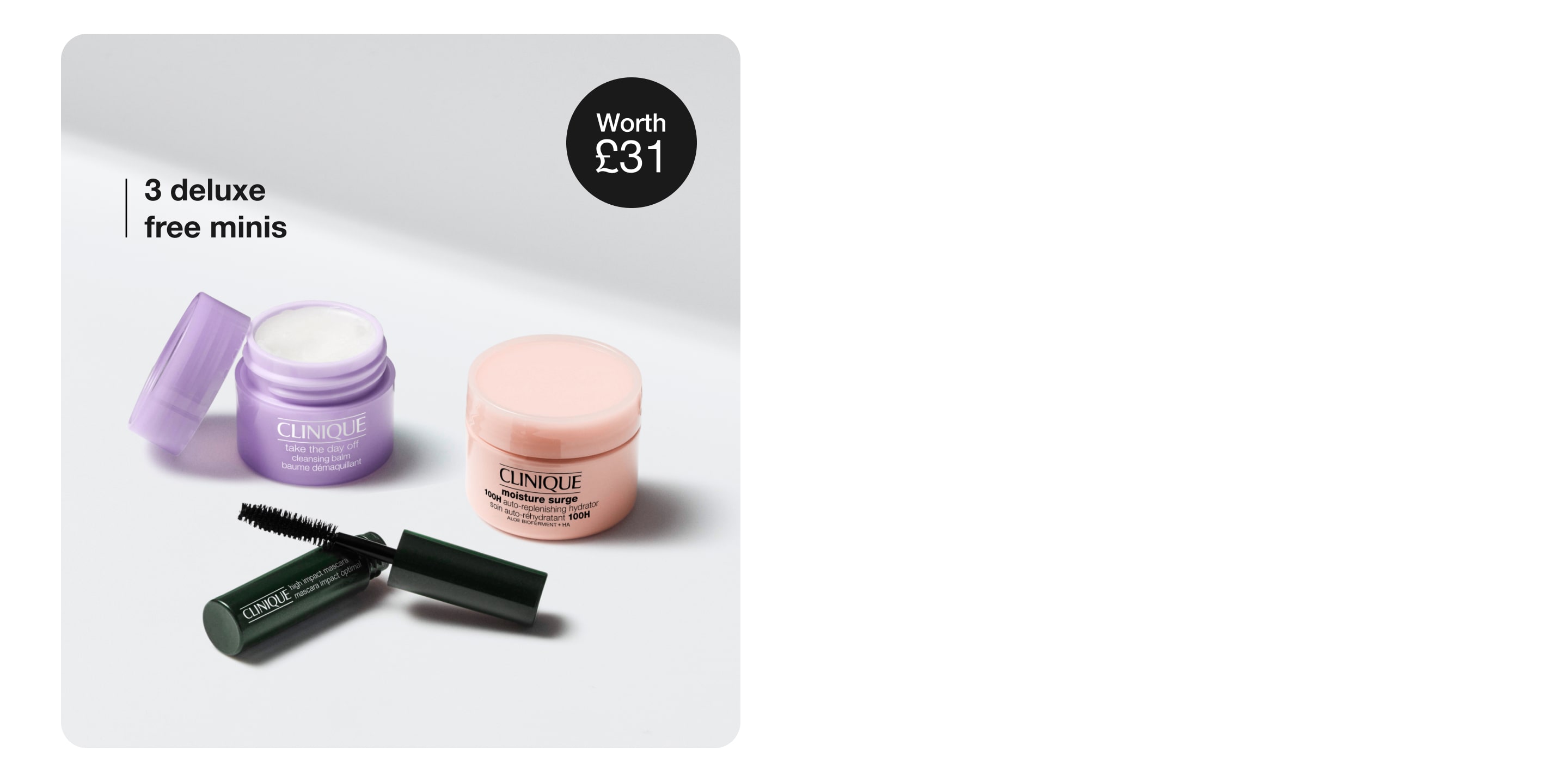 4 skincare minis on grey background