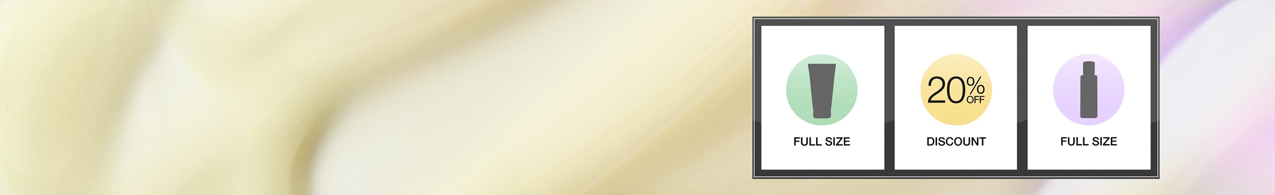 Randomizer animation spinning mystery prizes, in front of a moisturiser texture with bright, summer lighting