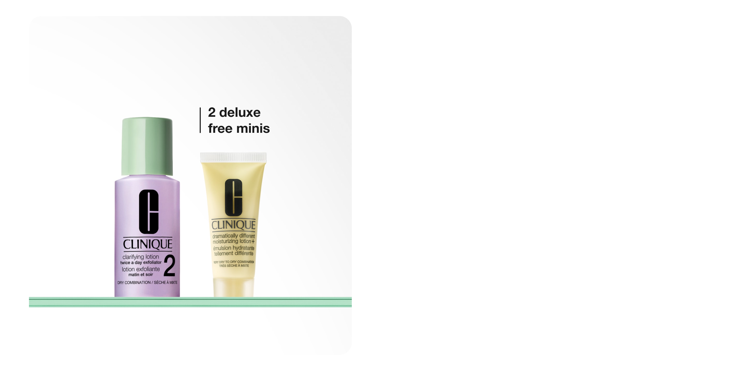 2 skincare minis on grey background