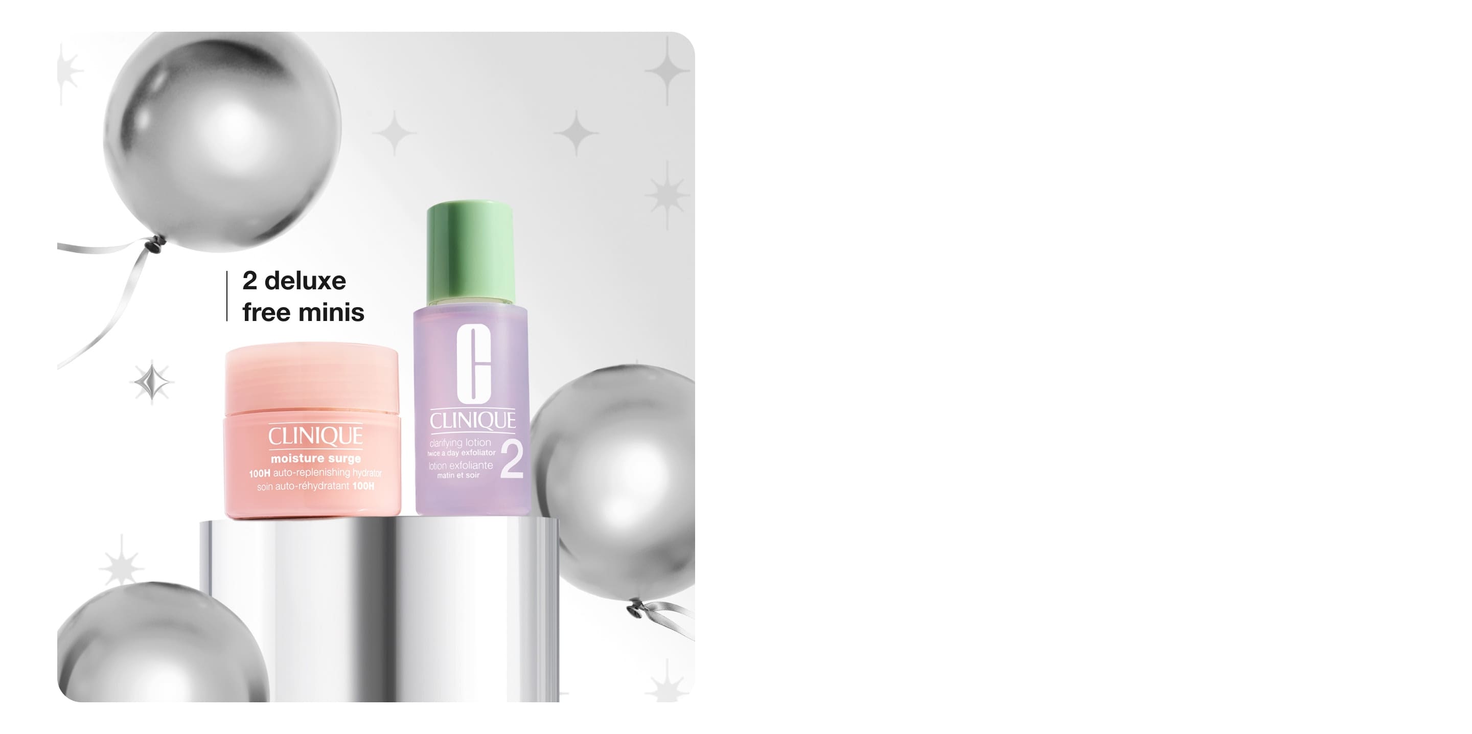 2 skincare minis on grey background