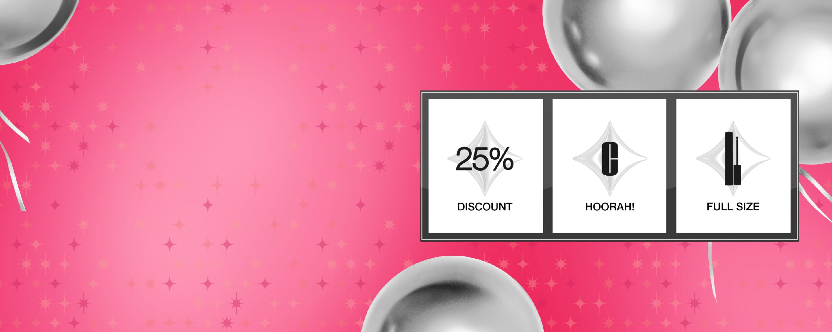 Randomizer graphic spinning mystery prizes in front of a bright orange background