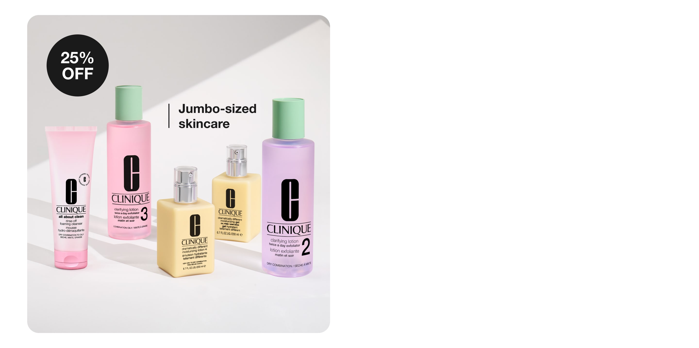 4 skincare minis on grey background