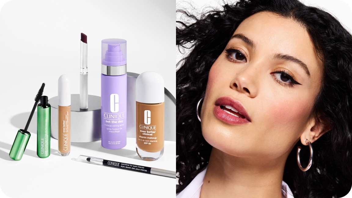 Dramatically Different Moisturiser Black Friday set, on a grey plinth, surrounded by green and silver star graphics