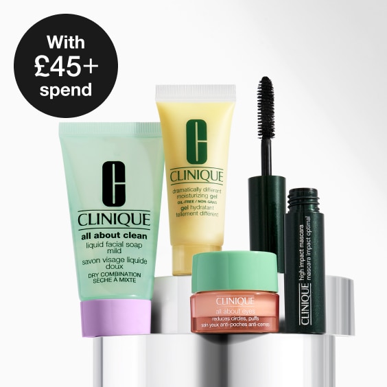 Spend £45 and receive 4 skincare minis, a complete routine featuring a makeup remover, cleanser, eye cream and moisturiser