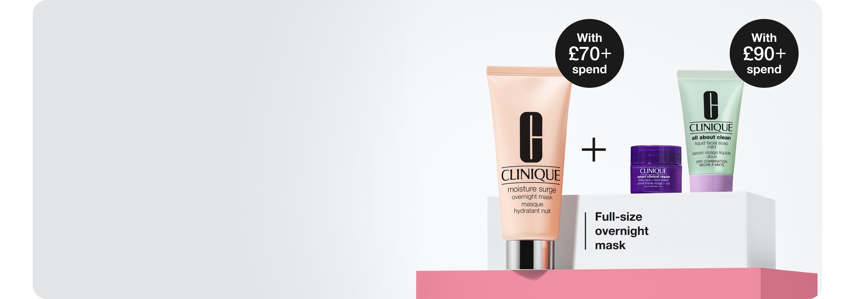 A gift worth up to 137 pounds with full size moisture surge overnight mask and a free mini bestseller duo 