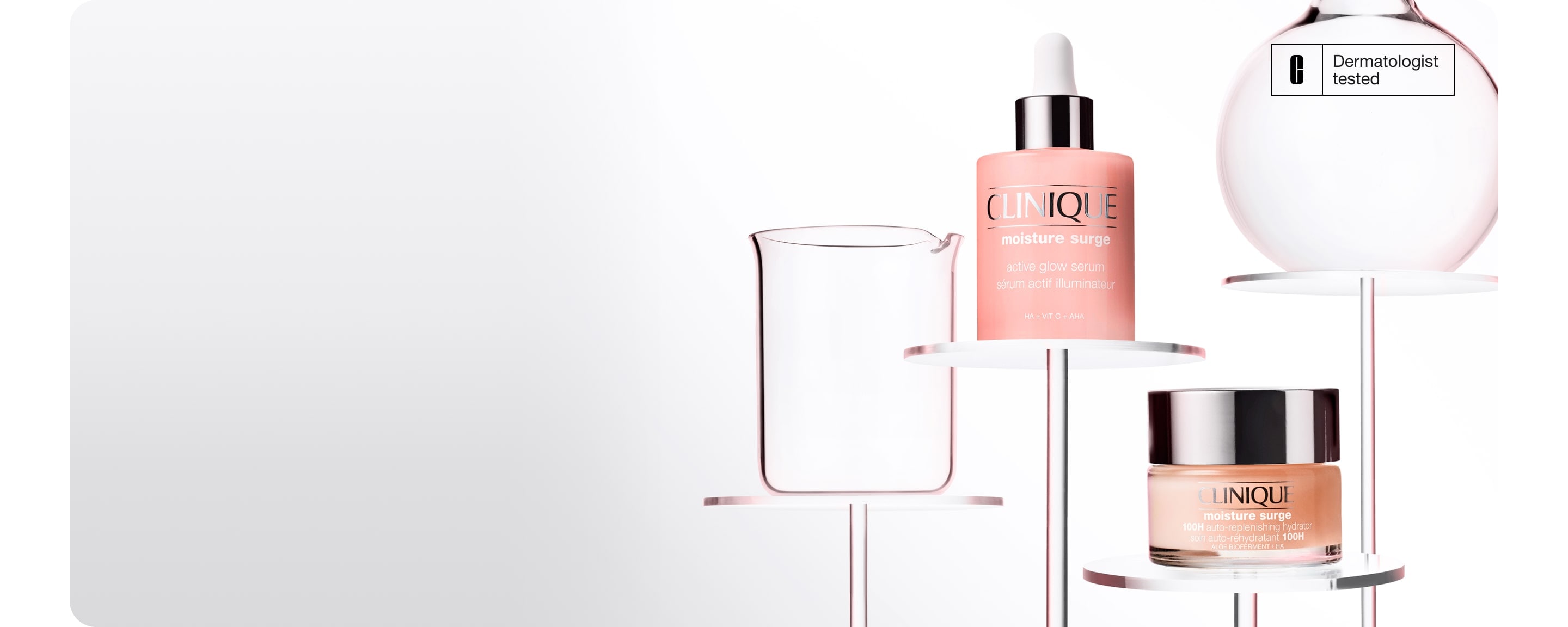 Get that Clinique glow with moisture surge glow serum or moisturiser for an instant radiance