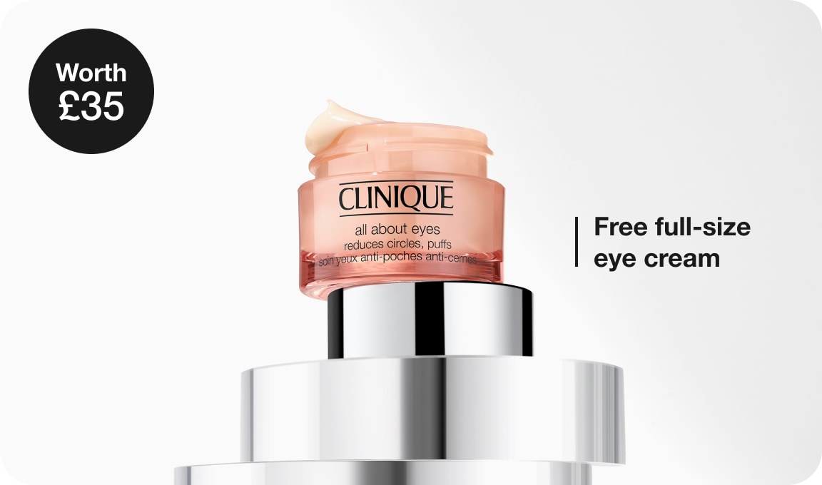 All About Eyes eye cream on silver podium