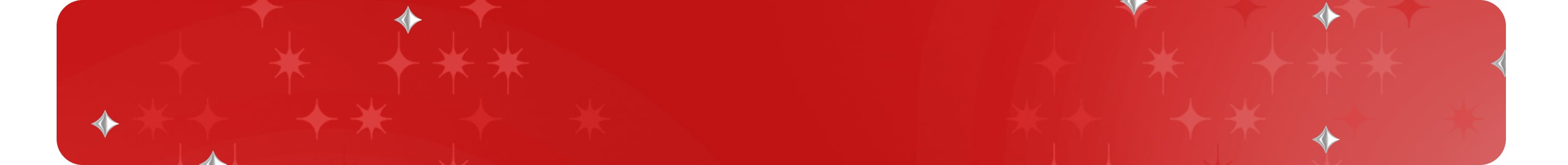 Red banner with small white and silver star graphics