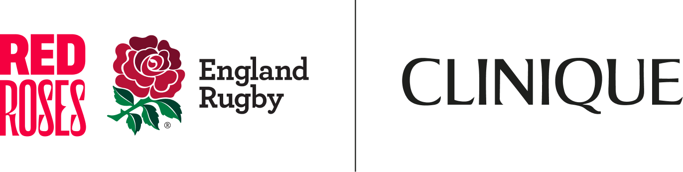 Red Roses, England Rugby and Clinique logo