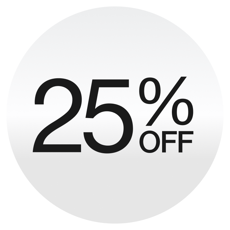 25% off logo