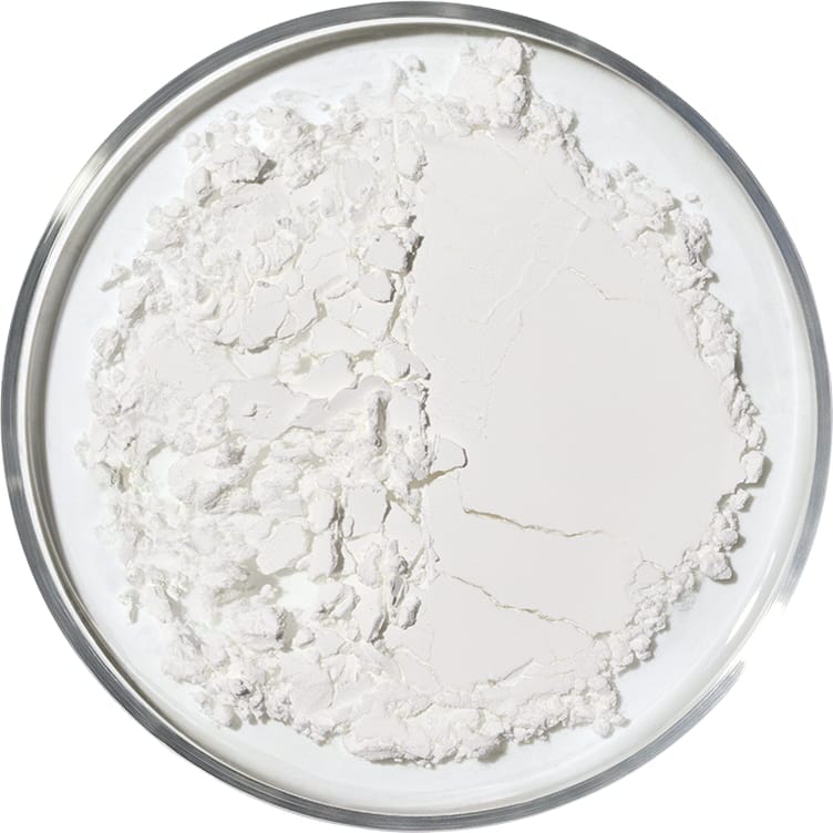 Close up macro shot of salicylic acid in dermatologist glass petri dish