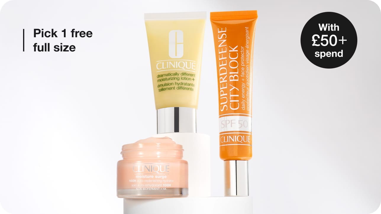 Spend £50 and choose a free full-size cleanser, tailored to your skin type.