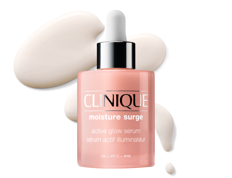 Moisture Surge Active Glow Serum product image over texture swatch