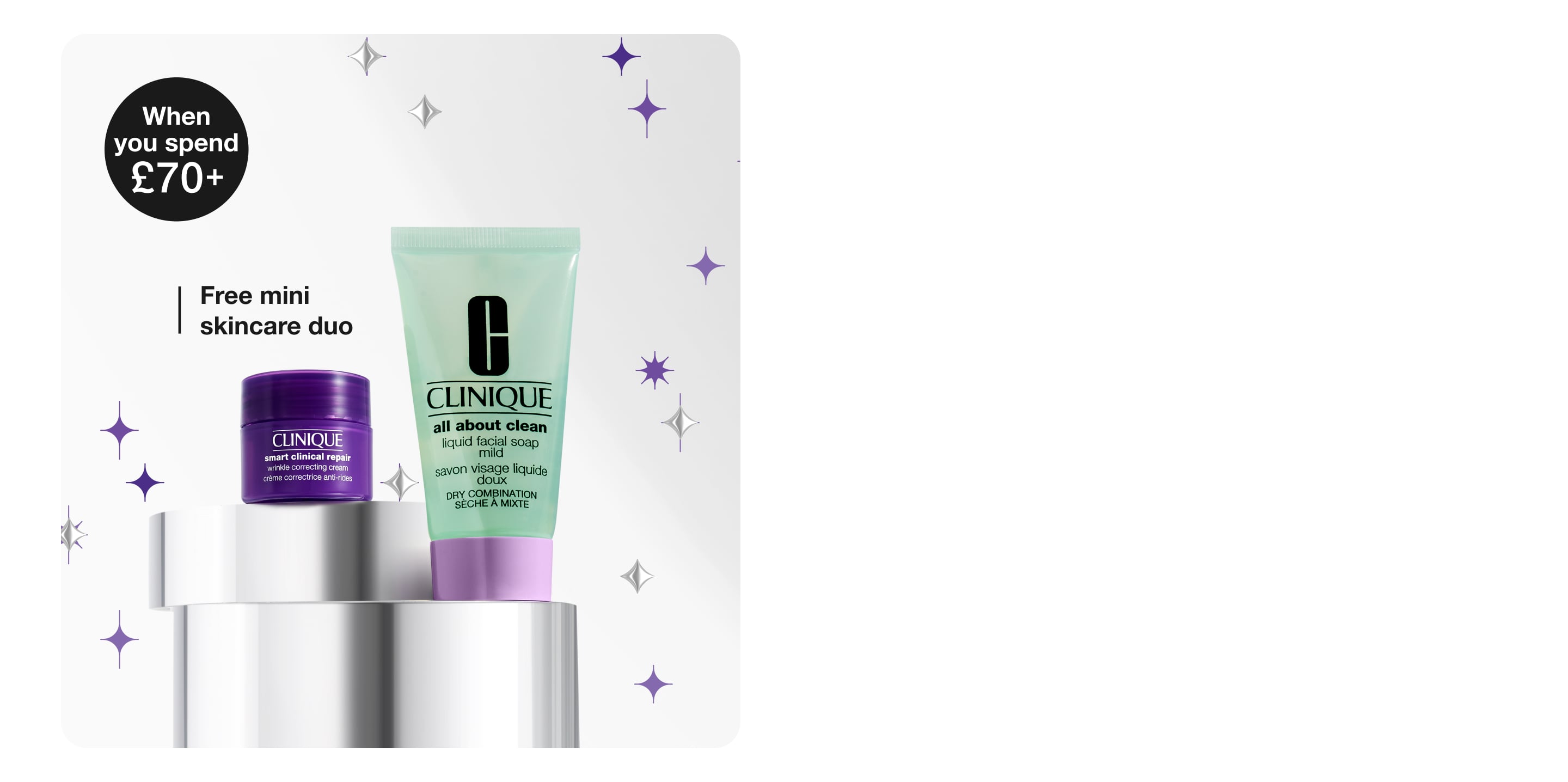 2 skincare minis on grey background