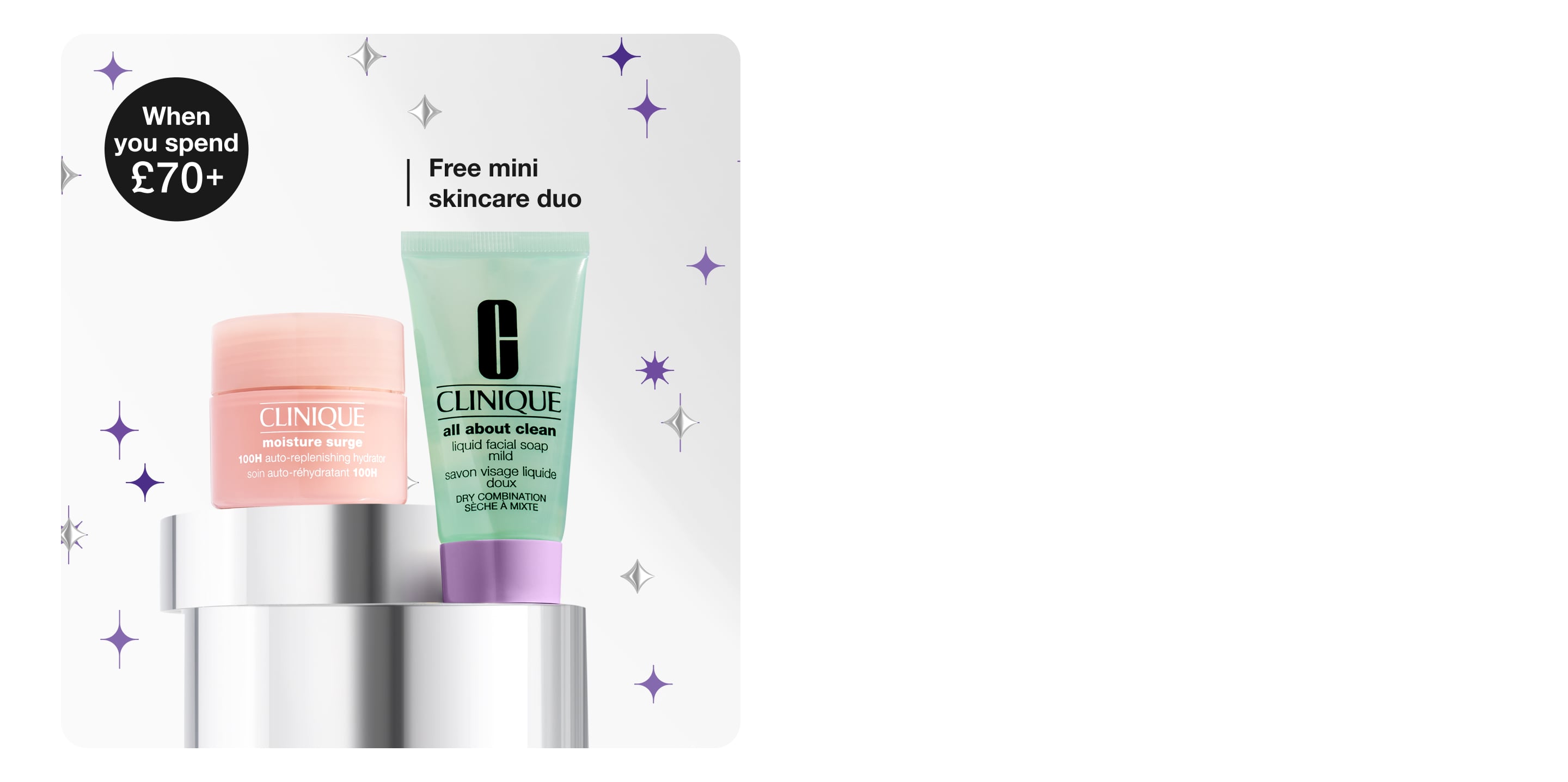 2 skincare minis on grey background