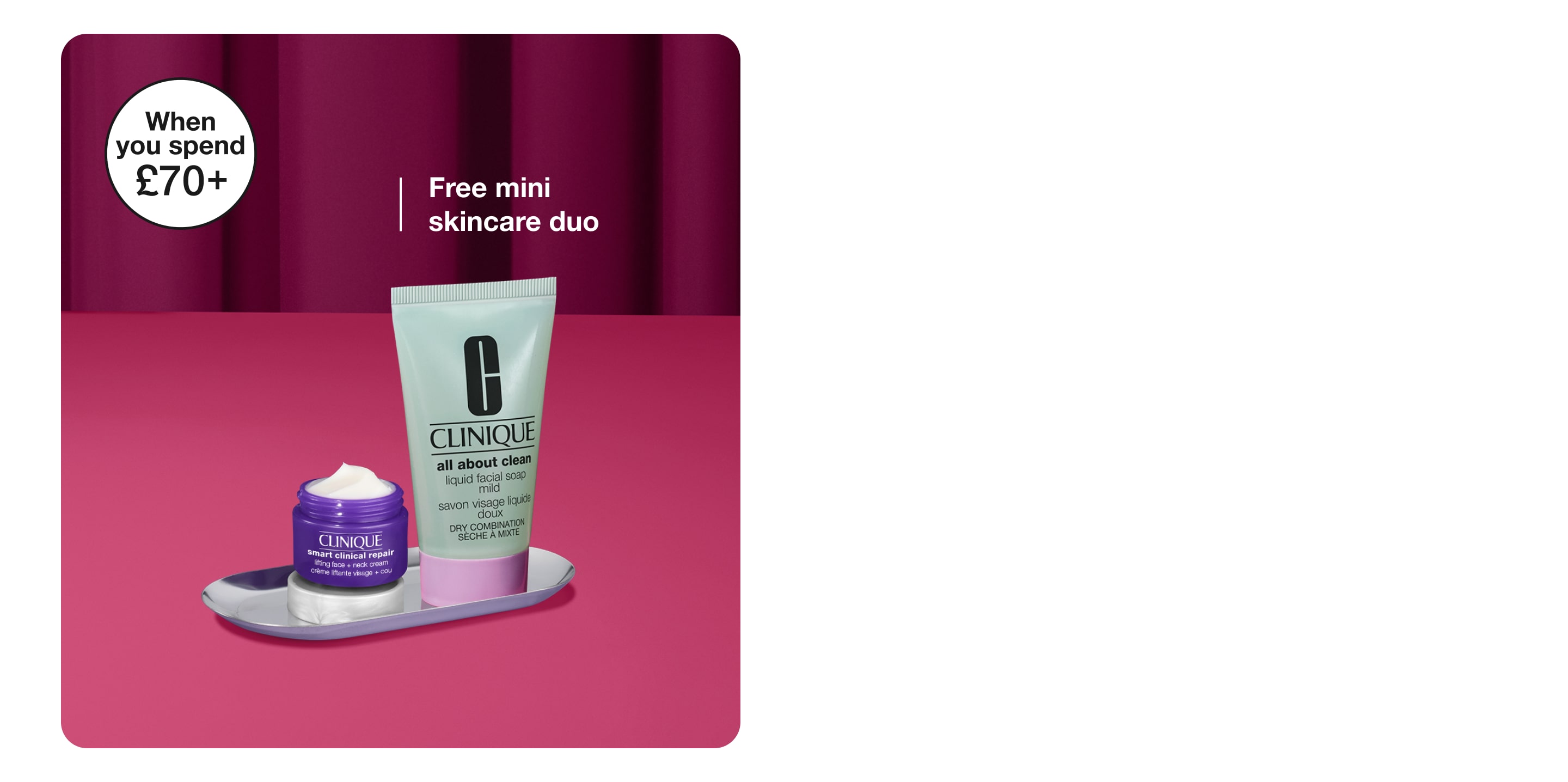 2 skincare minis on grey background