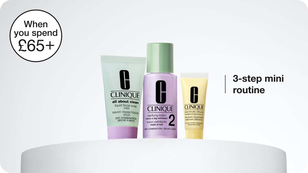 Clinique Icons 6-Piece Beauty Set in a brightly let setting with soft shadows