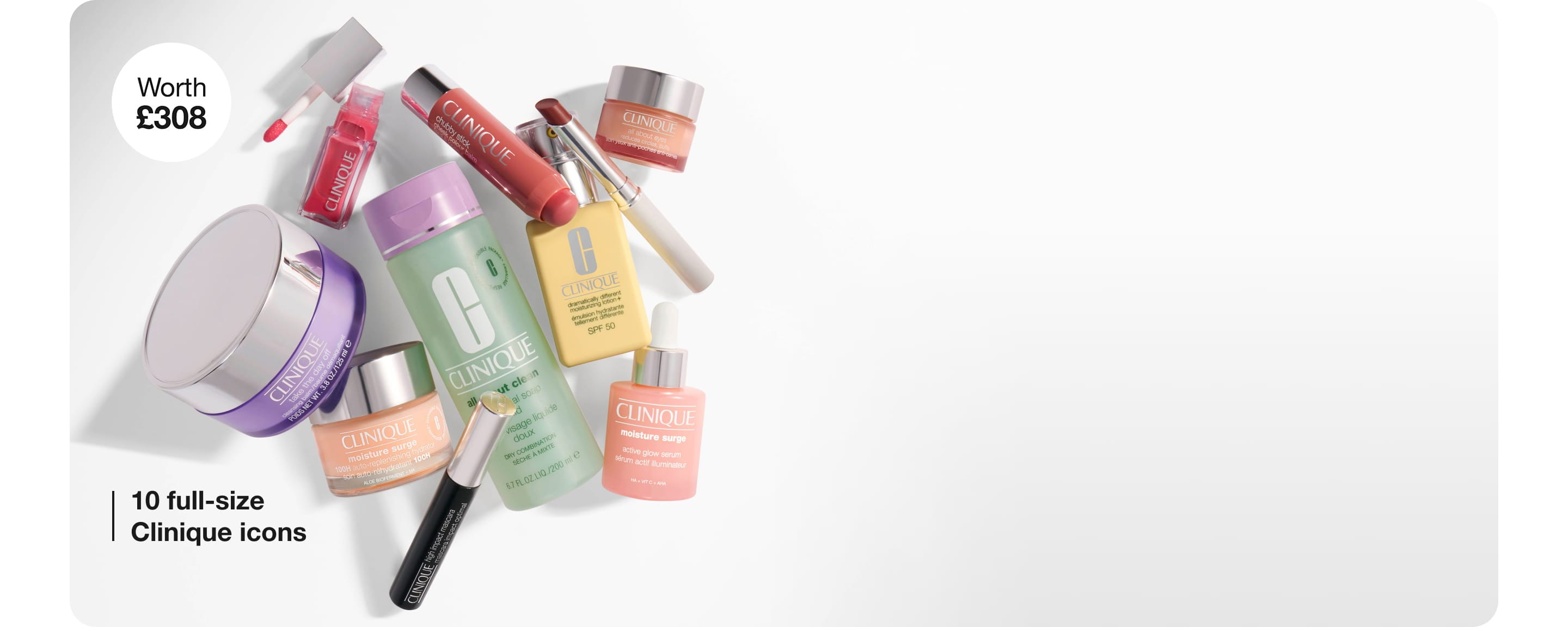 Spend £60 and receive two free minis. Take The Day Off™ Cleansing Balm to melt the day away and a High Impact™ mascara 