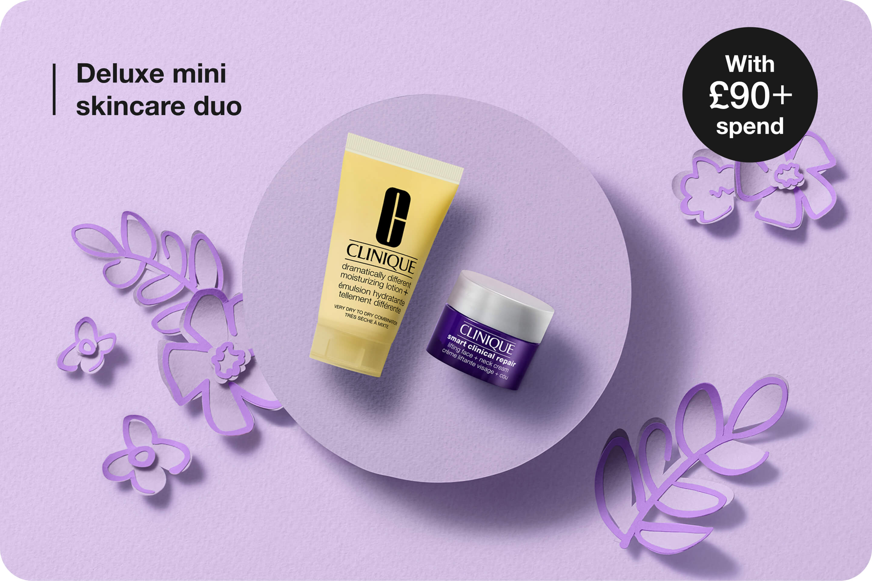 Spend £60 to receive two cleansing minis: Take The Day Off Balm to melt it all away and All About Clean Foaming Cleanse