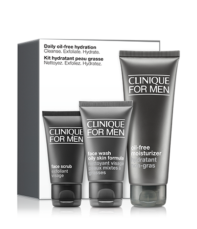 Clinique daily oil-free hydration skincare set for men