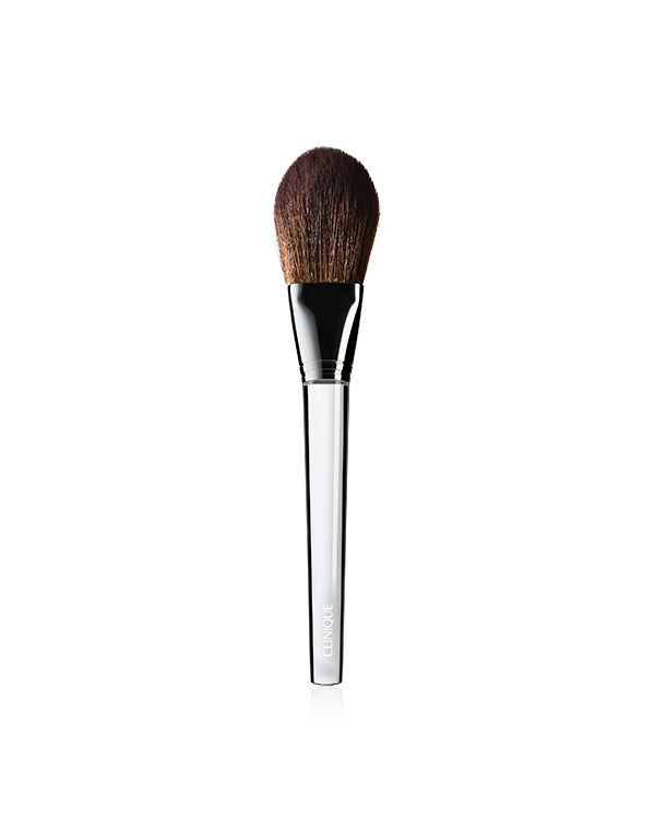 Powder Foundation Brush, Unique tapered natural-bristle brush for flawless, even application of powder foundation. Antibacterial technology.