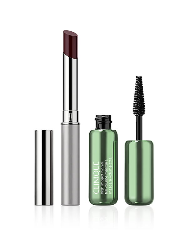 Must-Have Lips &amp; Lashes Duo, A lip and lash duo featuring our #1 lipstick phenomenon Almost Lipstick in Black Honey and our new High Impact High-Fi™ Full Volume Mascara in a travel-size perfect for on-the-go.