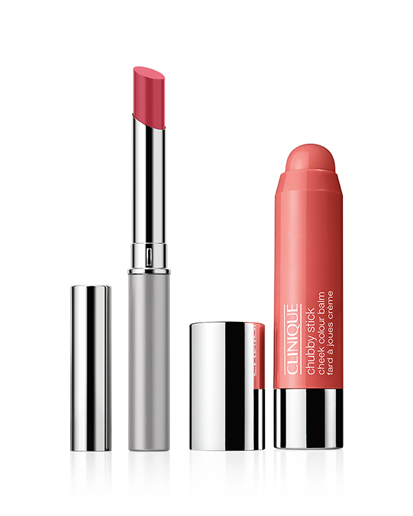 Pretty in Pink Lip &amp; Cheek Duo, A lip and blush duo featuring our Almost Lipstick in the new Pink Honey shade with our Chubby Stick™ Cheek Colour Balm that creates a healthy-looking glow in an instant.