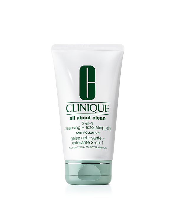 All About Clean 2-in-1 Cleansing + Exfoliating Jelly, Gentle, deep-cleaning face cleanser and exfoliator in one.