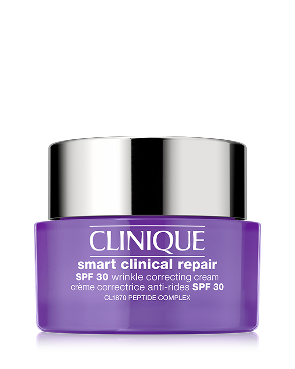 NEW Clinique Smart Clinical Repair™ SPF 30 Wrinkle Correcting Cream, This anti-ageing lightweight moisturiser with SPF improves the look of wrinkles, protects with SPF and prevents future damage against your skin. Dermatologist tested and safe for sensitive skin.