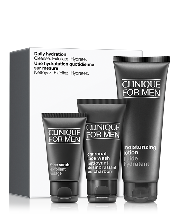 Clinique For Men Skincare Essentials Gift Set For Normal Skin Types, Simple skincare favourites to keep him looking and feeling his best, this 3-piece gift set features a full-size Clinique For Men™ Moisturizing Lotion plus two travel-size skincare essentials. Worth over £45.