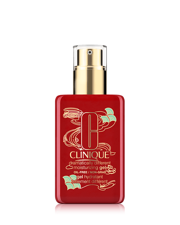 Limited Edition Lunar New Year Dramatically Different™ Moisturizing Gel, A dermatologist-developed face moisturiser that instantly boosts skin’s moisture for 8 hours of lightweight, oil-free hydration. Formulated for oilier skin types and safe for sensitive skin. Decorated with limited-edition packaging to celebrate Lunar New Year.