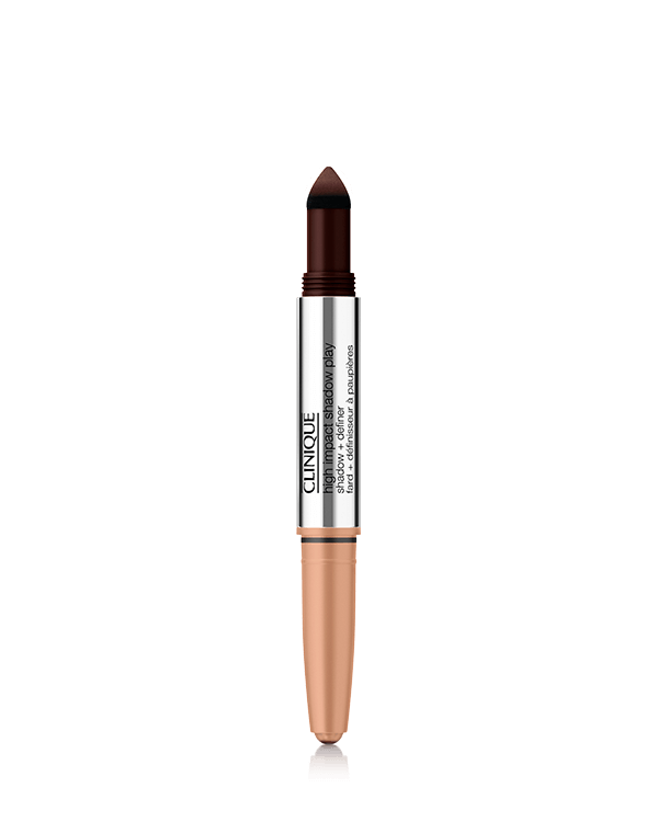 NEW High Impact Shadow Play™ Shadow + Definer, A dual-ended eyeshadow stick for full eye looks in a flash, with 12-hour wear.