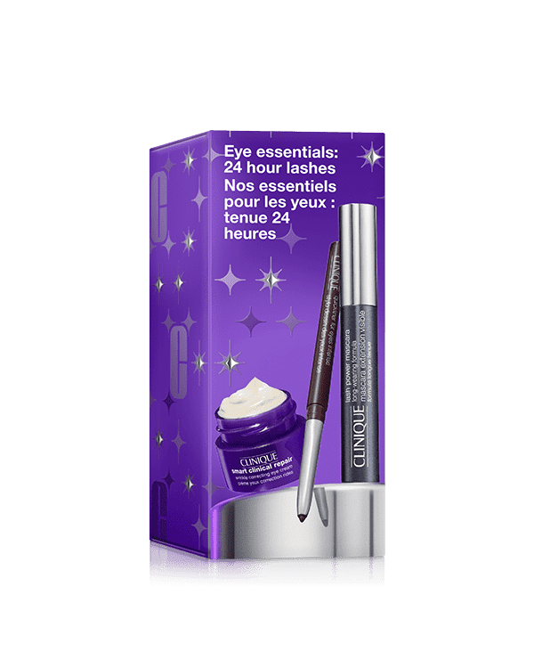 Eye Essential: 24 Hour Lashes Lash Power Mascara Set, A trio for eye-catching looks and lashes that last. Includes an eye cream, liner, and long-wearing mascara. Worth £55.