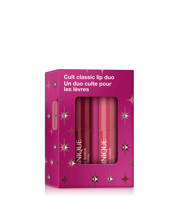 Cult Classic Lip Duo: Almost Lipstick Honey Set, Double the Honey. A duo of Clinique&#039;s iconic balm-gloss in two cult-classic lip shades: Black Honey and Pink Honey. Worth £32