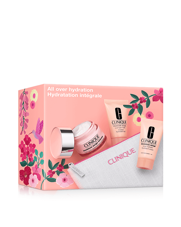 All Over Hydration Skincare Gift Set, A most-loved Moisture Surge™ trio for head-to-toe hydration. Worth £58.95.