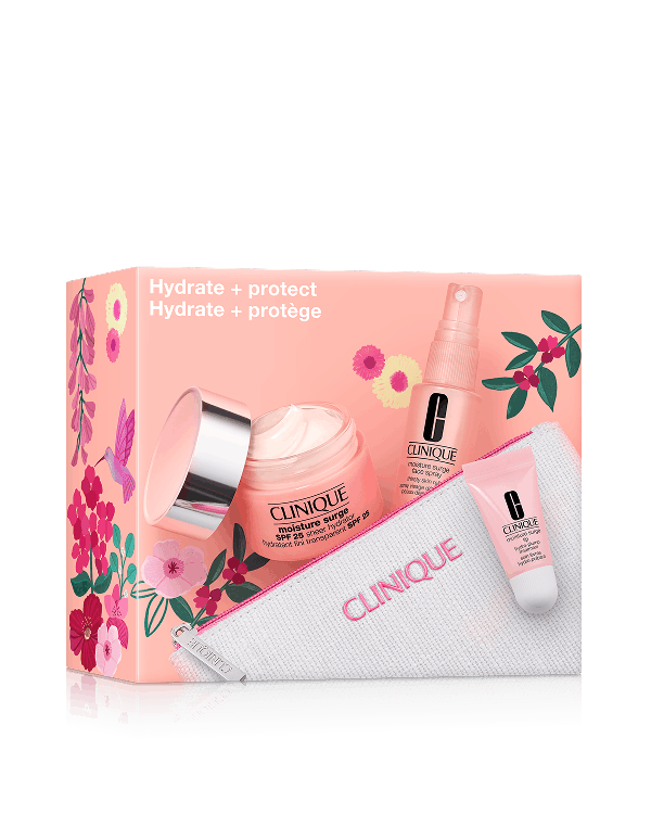 Hydrate + Protect Skincare Set, A most-loved Moisture Surge™ trio for hydration and sun protection. Worth £65.20.